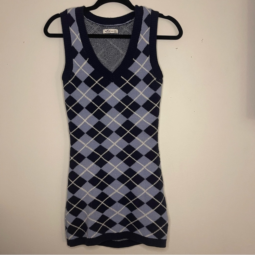 Hollister Sweater Argyle Pattern Bodycon Dress